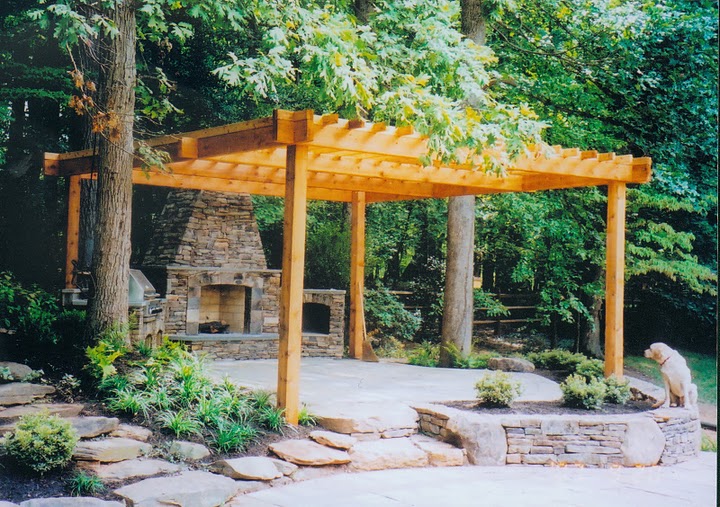 northern virginia pergola fireplace